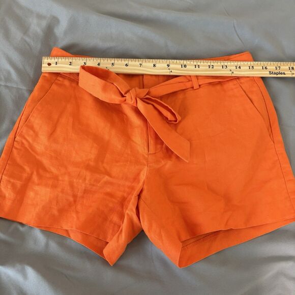 Banana Republic Shorts Women's 2P  Tie Waist Orange Linen Blend Beach - Picture 5 of 8